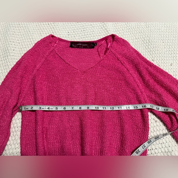 CODE X MODE blouson v neck hot pink knit sweater XS - Picture 7 of 9